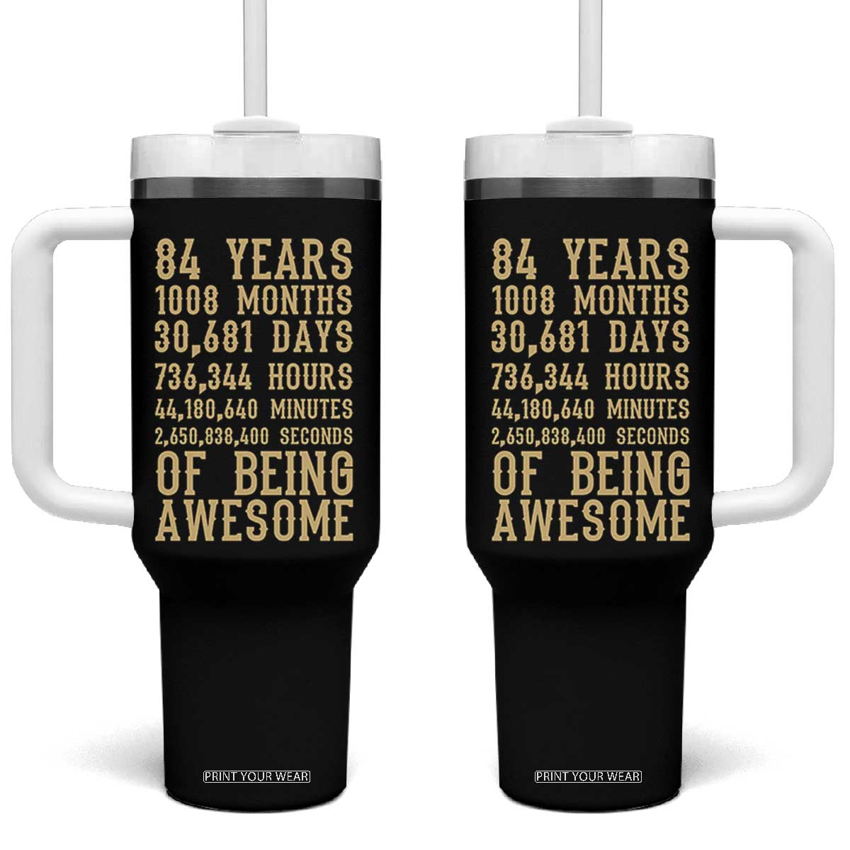 Vintage 84th Birthday Gift Tumbler With Handle 84 Years Of Being Awesome
