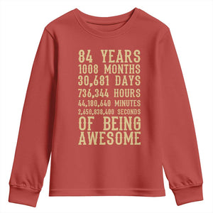 Vintage 84th Birthday Gift Youth Sweatshirt 84 Years Of Being Awesome