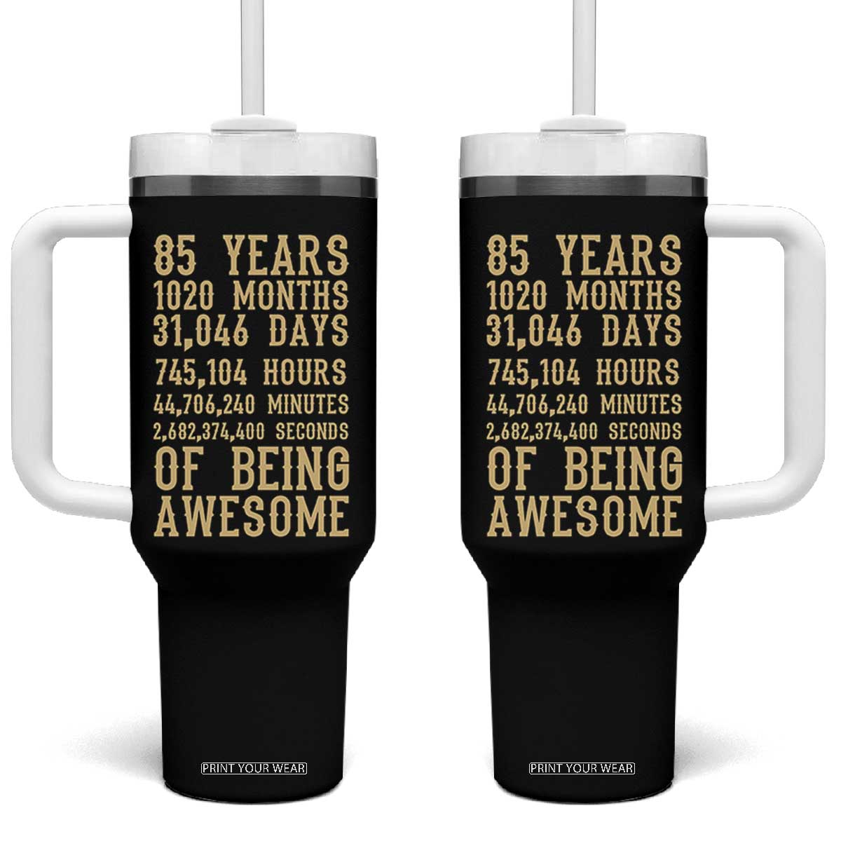 Vintage 85th Birthday Gift Tumbler With Handle 85 Years Of Being Awesome