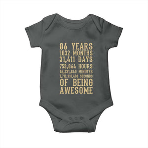 Vintage 86th Birthday Gift Baby Onesie 86 Years Of Being Awesome