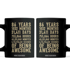Vintage 86th Birthday Gift Coffee Mug 86 Years Of Being Awesome