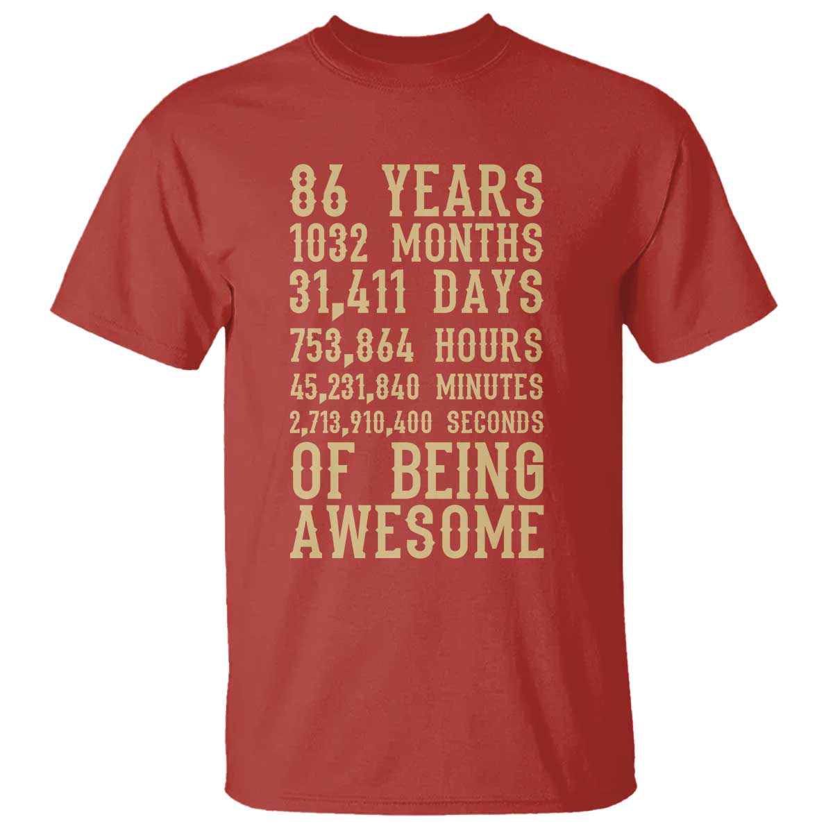 Vintage 86th Birthday Gift T Shirt 86 Years Of Being Awesome
