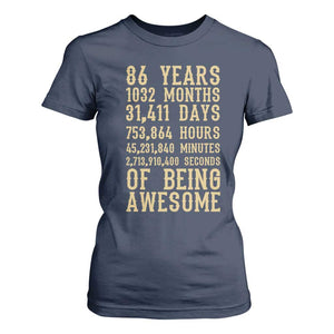 Vintage 86th Birthday Gift T Shirt For Women 86 Years Of Being Awesome