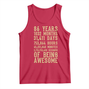 Vintage 86th Birthday Gift Tank Top 86 Years Of Being Awesome