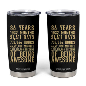 Vintage 86th Birthday Gift Tumbler Cup 86 Years Of Being Awesome