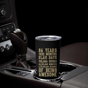 Vintage 86th Birthday Gift Tumbler Cup 86 Years Of Being Awesome