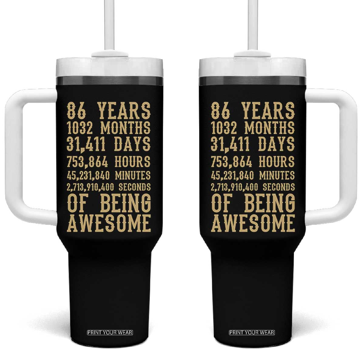 Vintage 86th Birthday Gift Tumbler With Handle 86 Years Of Being Awesome