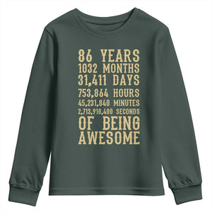 Vintage 86th Birthday Gift Youth Sweatshirt 86 Years Of Being Awesome
