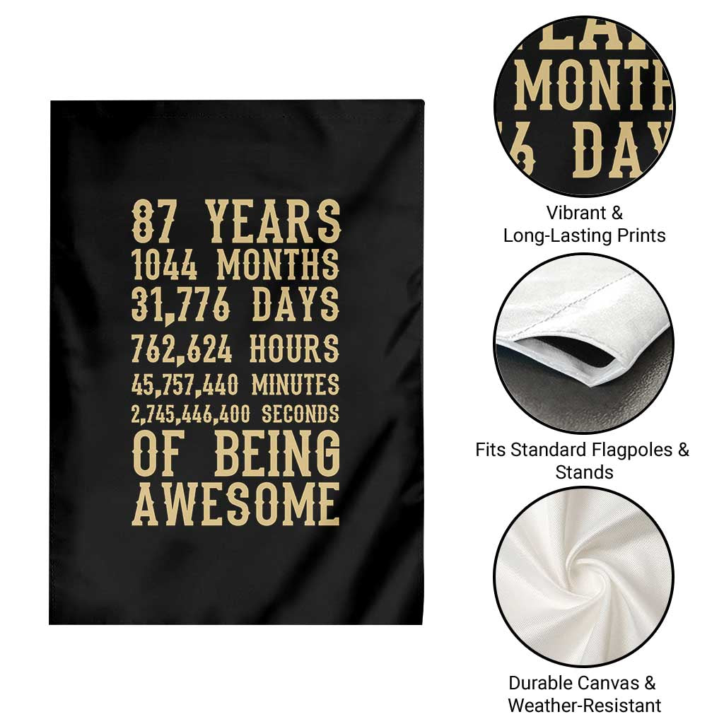 Vintage 87th Birthday Gift Garden Flag 87 Years Of Being Awesome
