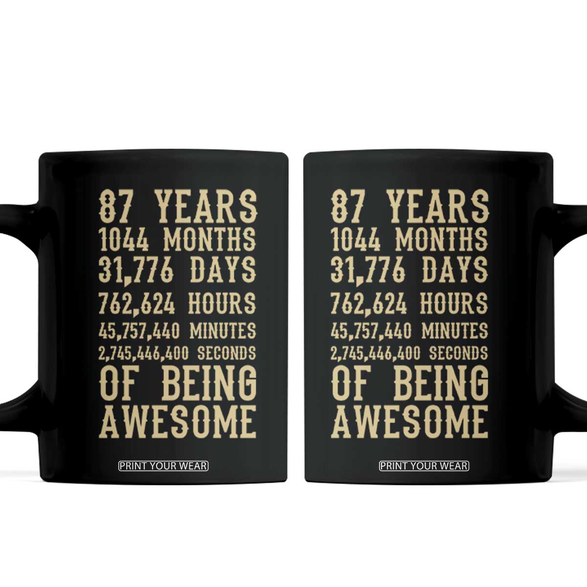 Vintage 87th Birthday Gift Coffee Mug 87 Years Of Being Awesome