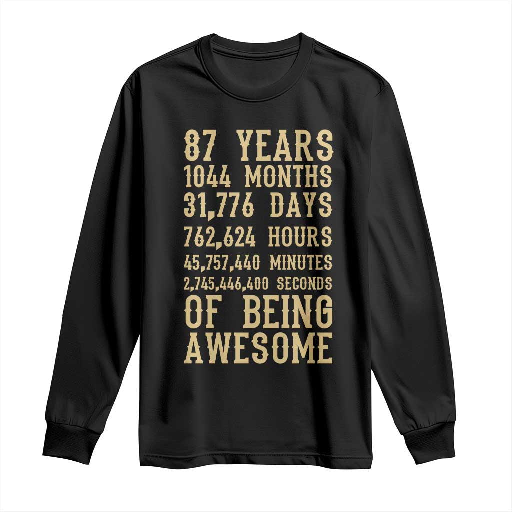 Vintage 87th Birthday Gift Long Sleeve Shirt 87 Years Of Being Awesome