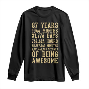 Vintage 87th Birthday Gift Long Sleeve Shirt 87 Years Of Being Awesome