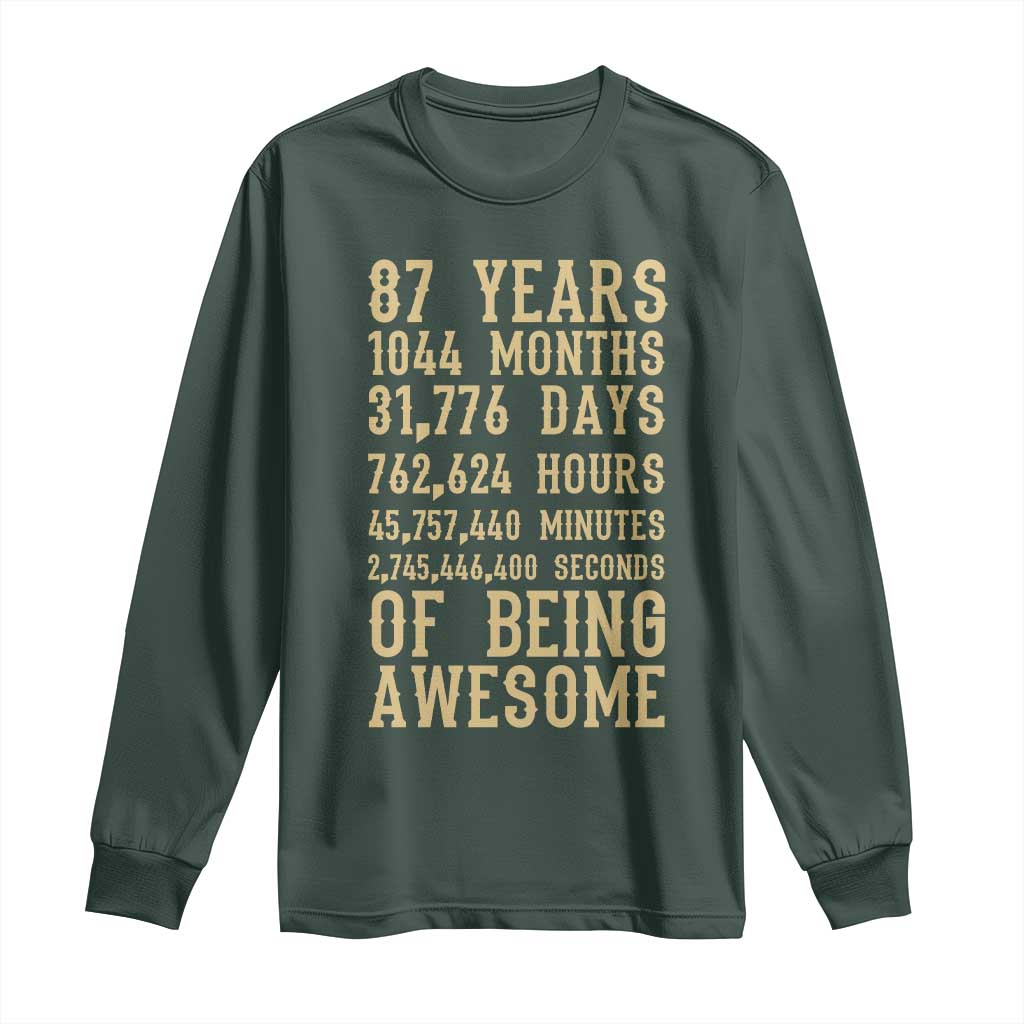Vintage 87th Birthday Gift Long Sleeve Shirt 87 Years Of Being Awesome