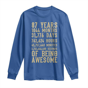 Vintage 87th Birthday Gift Long Sleeve Shirt 87 Years Of Being Awesome