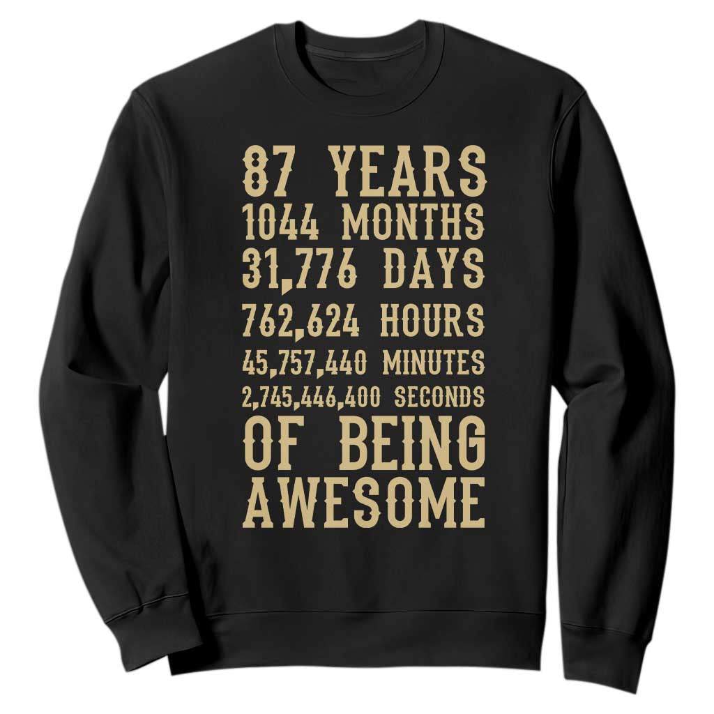 Vintage 87th Birthday Gift Sweatshirt 87 Years Of Being Awesome