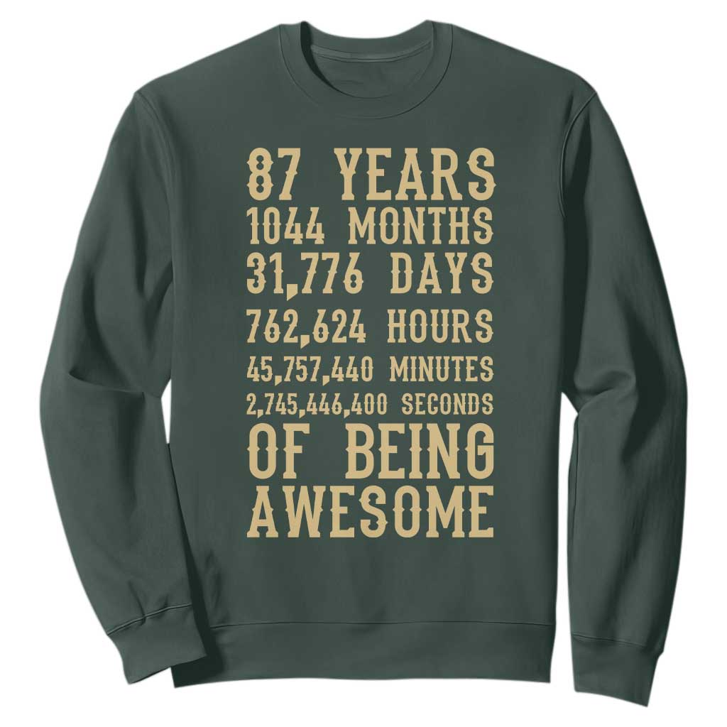 Vintage 87th Birthday Gift Sweatshirt 87 Years Of Being Awesome