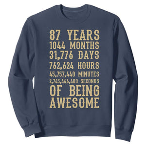 Vintage 87th Birthday Gift Sweatshirt 87 Years Of Being Awesome