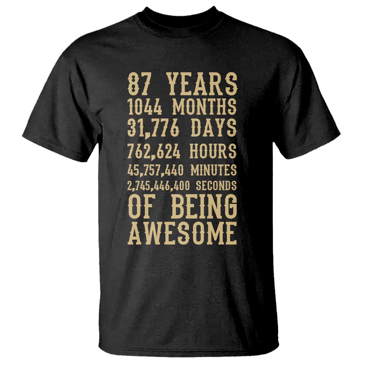 Vintage 87th Birthday Gift T Shirt 87 Years Of Being Awesome