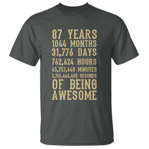 Vintage 87th Birthday Gift T Shirt 87 Years Of Being Awesome