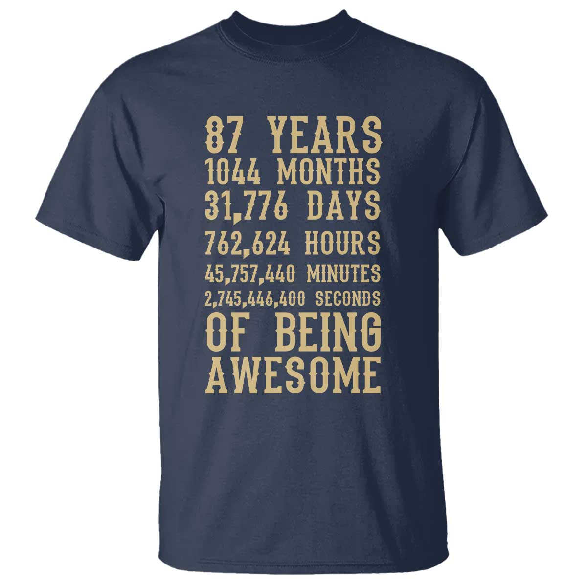 Vintage 87th Birthday Gift T Shirt 87 Years Of Being Awesome