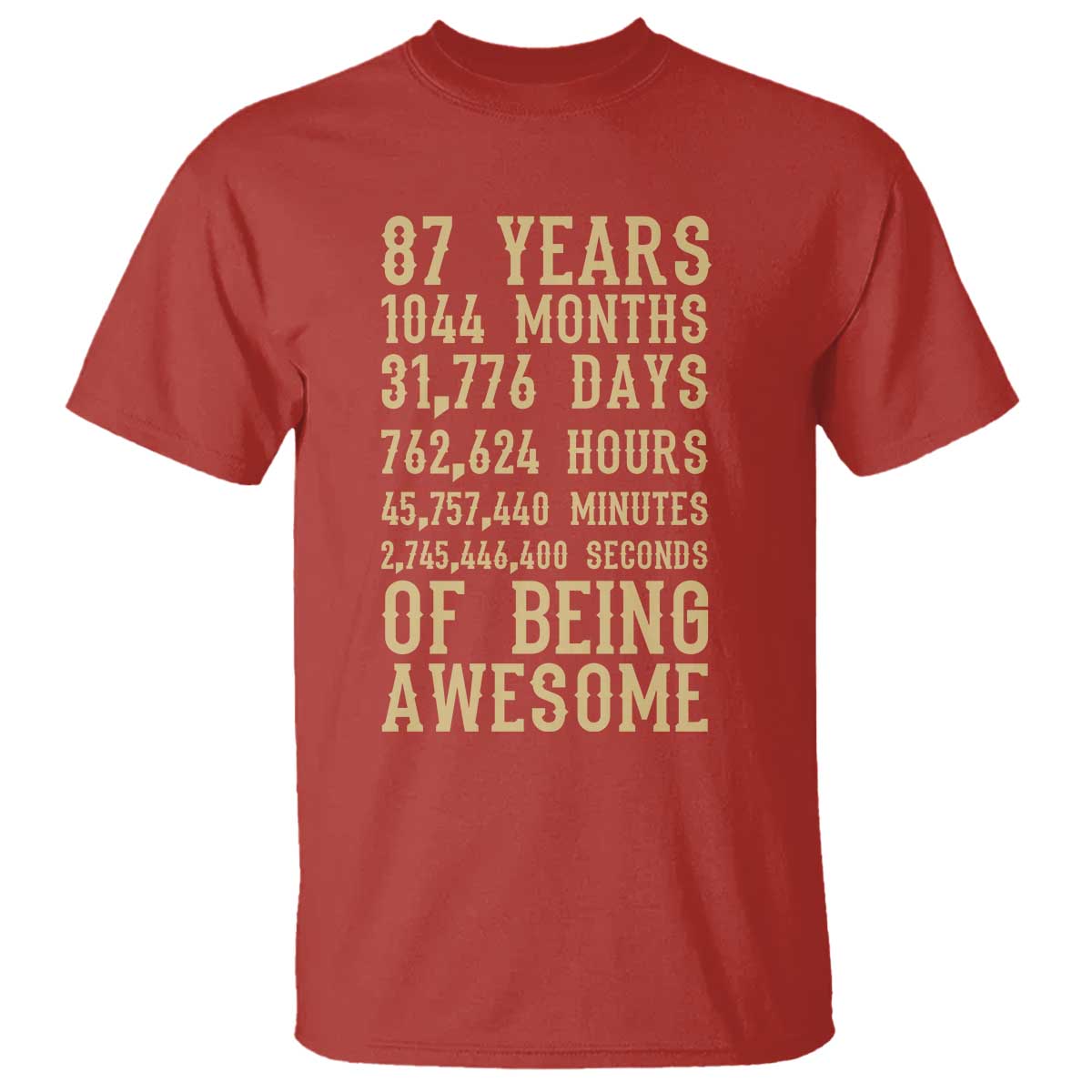 Vintage 87th Birthday Gift T Shirt 87 Years Of Being Awesome
