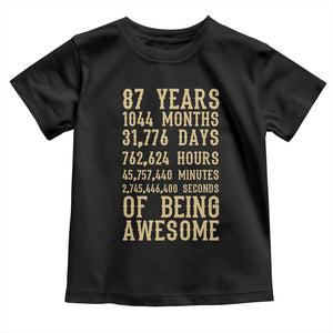 Vintage 87th Birthday Gift Toddler T Shirt 87 Years Of Being Awesome