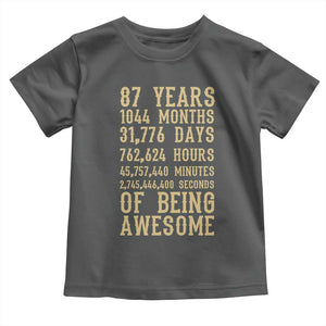 Vintage 87th Birthday Gift Toddler T Shirt 87 Years Of Being Awesome