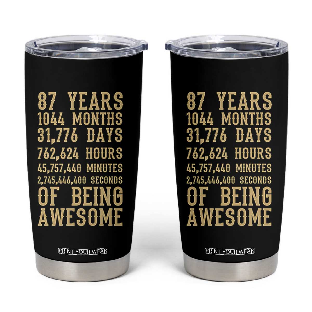 Vintage 87th Birthday Gift Tumbler Cup 87 Years Of Being Awesome