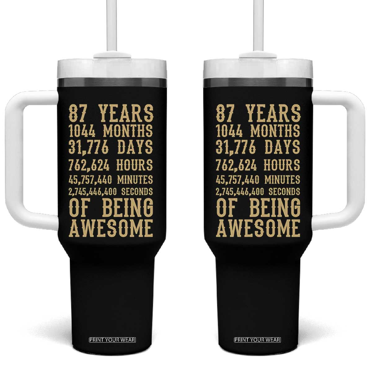 Vintage 87th Birthday Gift Tumbler With Handle 87 Years Of Being Awesome