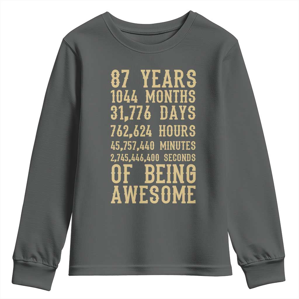 Vintage 87th Birthday Gift Youth Sweatshirt 87 Years Of Being Awesome