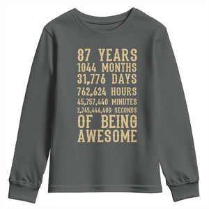 Vintage 87th Birthday Gift Youth Sweatshirt 87 Years Of Being Awesome