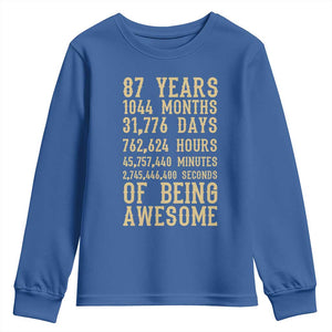 Vintage 87th Birthday Gift Youth Sweatshirt 87 Years Of Being Awesome