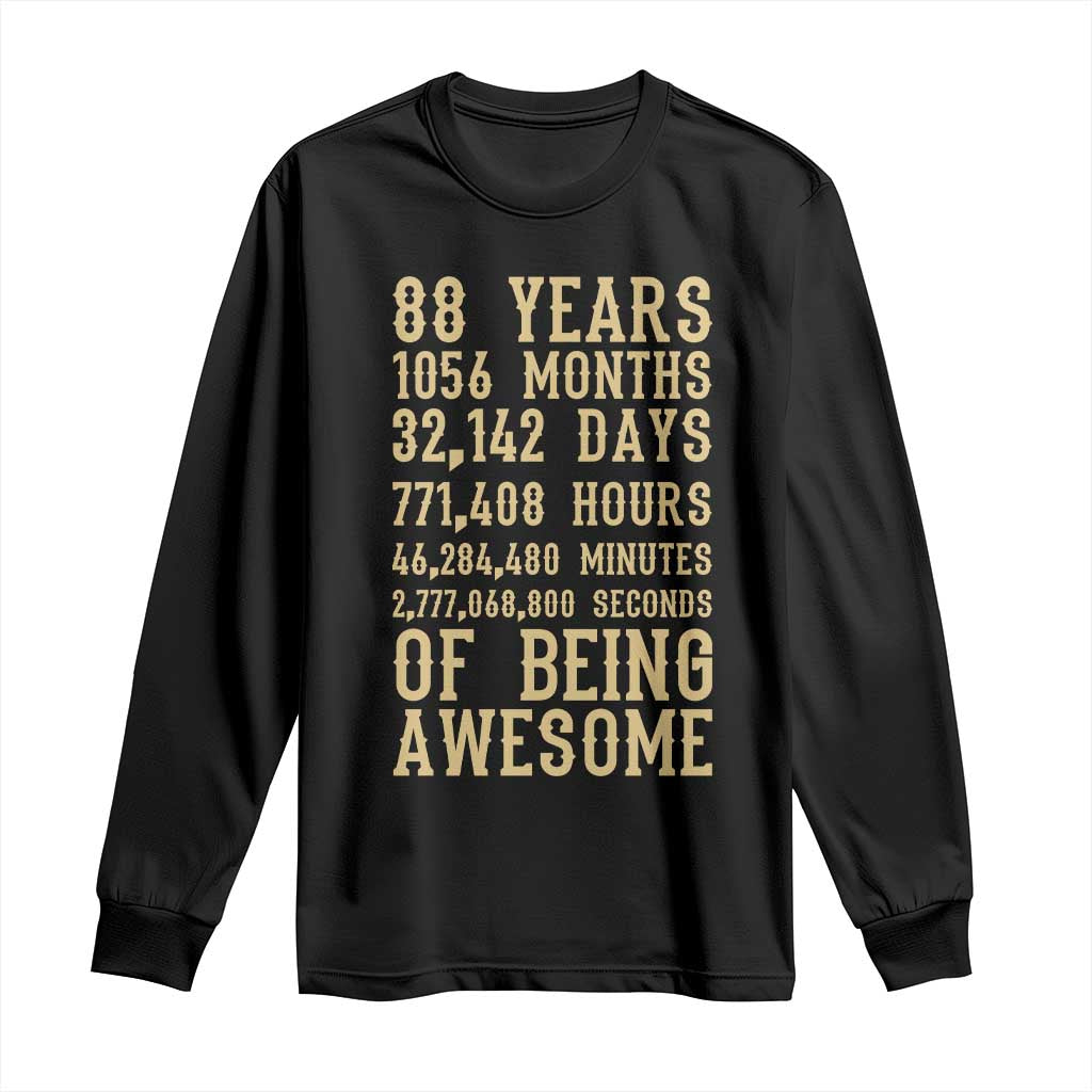 Vintage 88th Birthday Gift Long Sleeve Shirt 88 Years Of Being Awesome