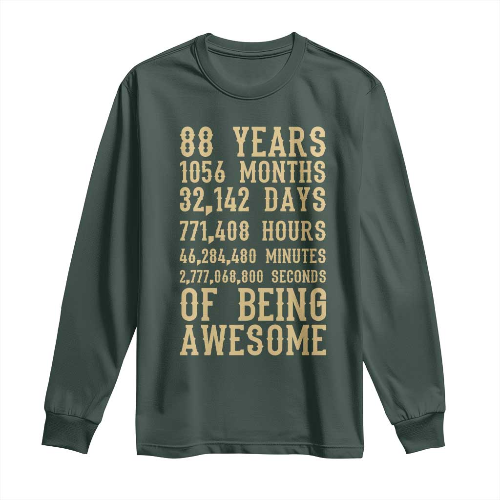 Vintage 88th Birthday Gift Long Sleeve Shirt 88 Years Of Being Awesome