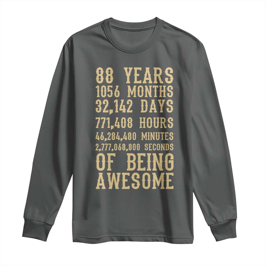 Vintage 88th Birthday Gift Long Sleeve Shirt 88 Years Of Being Awesome