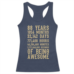 Vintage 88th Birthday Gift Racerback Tank Top 88 Years Of Being Awesome