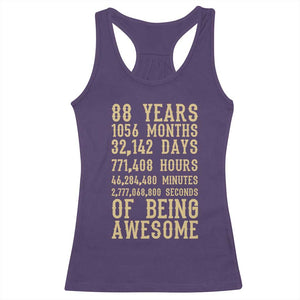 Vintage 88th Birthday Gift Racerback Tank Top 88 Years Of Being Awesome