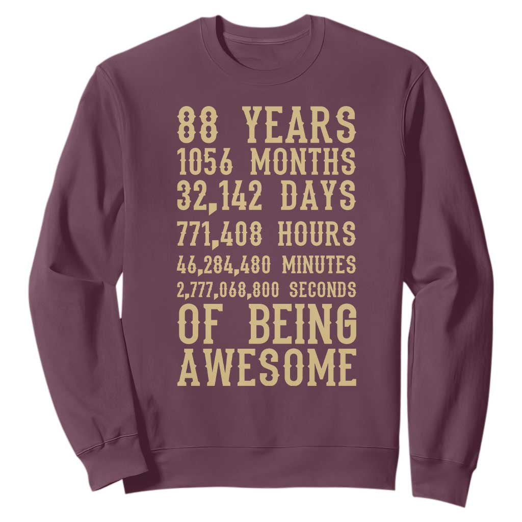 Vintage 88th Birthday Gift Sweatshirt 88 Years Of Being Awesome