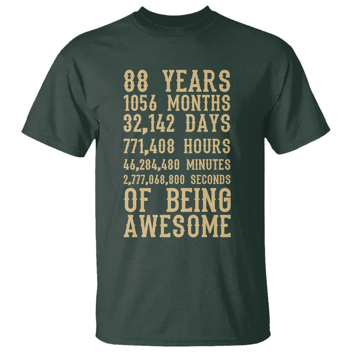 Vintage 88th Birthday Gift T Shirt 88 Years Of Being Awesome