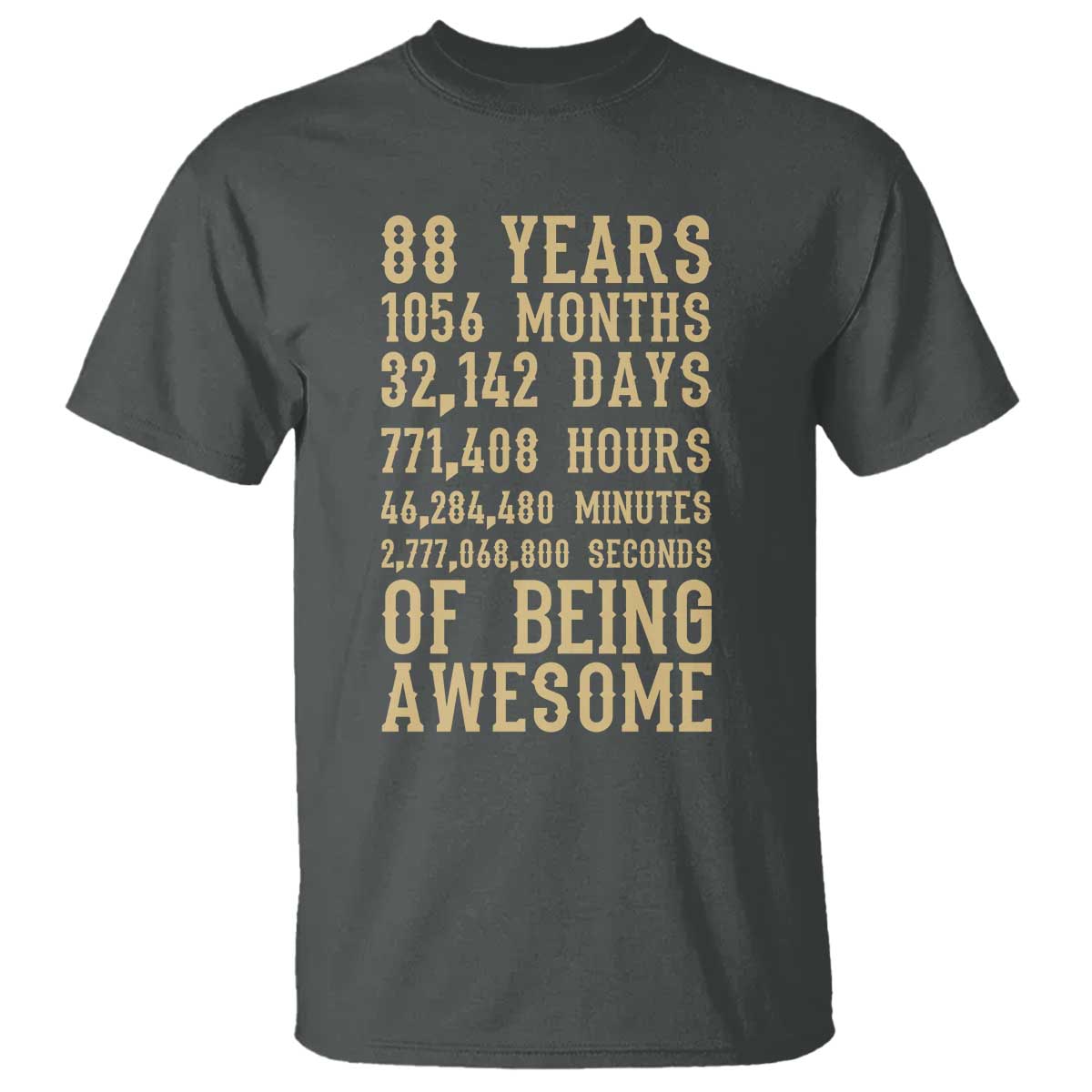 Vintage 88th Birthday Gift T Shirt 88 Years Of Being Awesome