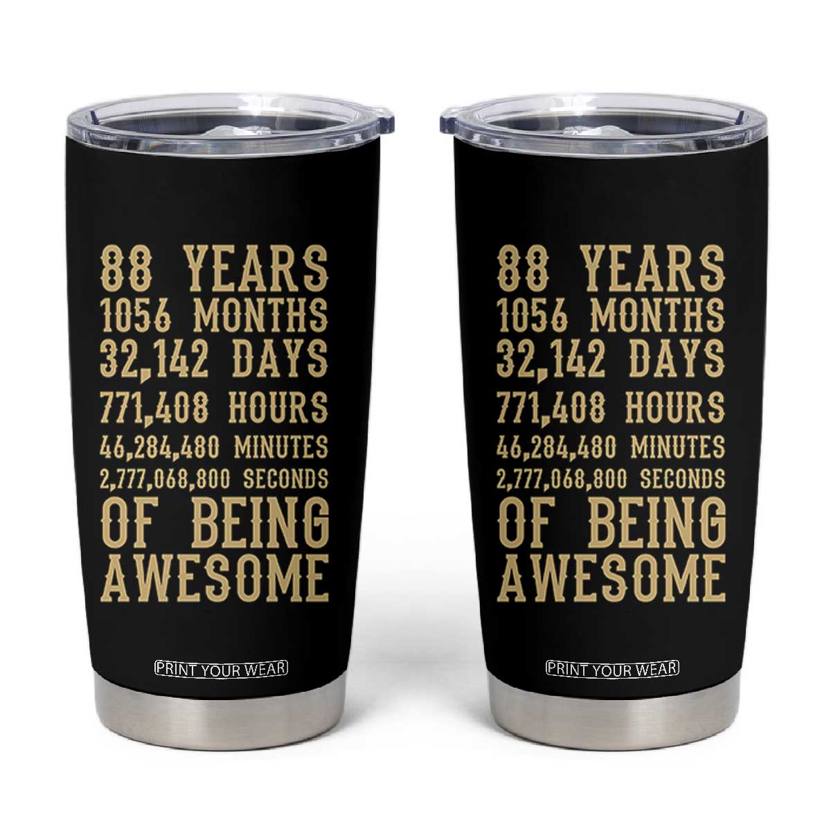 Vintage 88th Birthday Gift Tumbler Cup 88 Years Of Being Awesome
