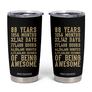 Vintage 88th Birthday Gift Tumbler Cup 88 Years Of Being Awesome