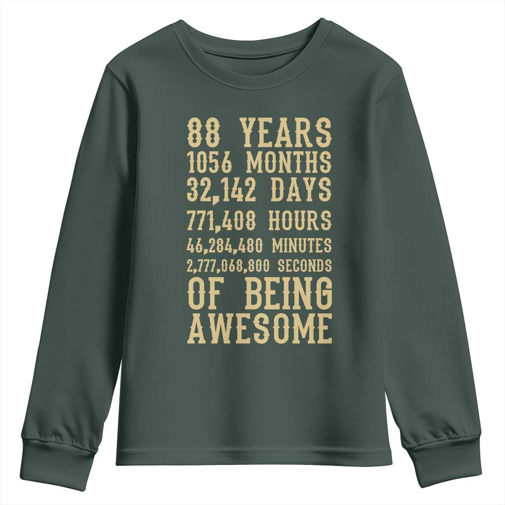 Vintage 88th Birthday Gift Youth Sweatshirt 88 Years Of Being Awesome
