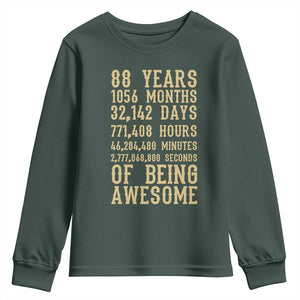 Vintage 88th Birthday Gift Youth Sweatshirt 88 Years Of Being Awesome