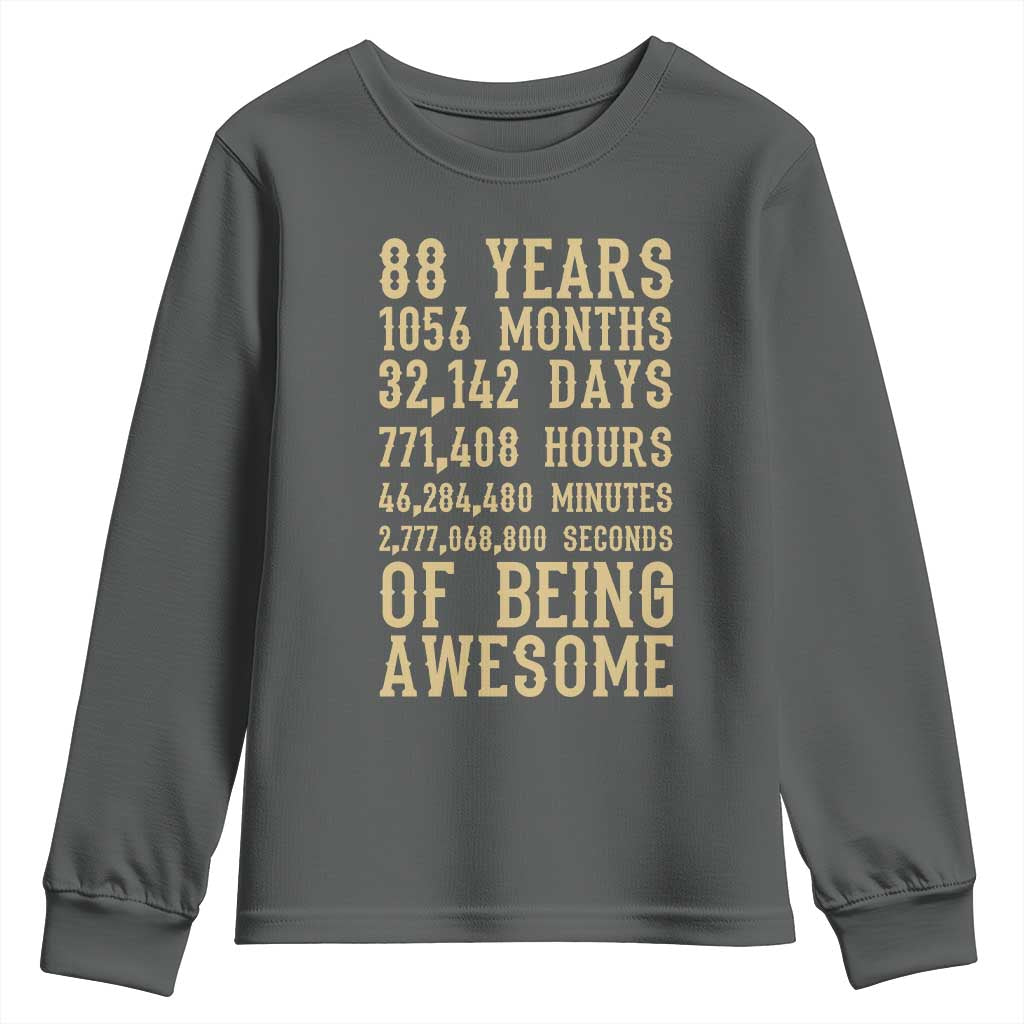 Vintage 88th Birthday Gift Youth Sweatshirt 88 Years Of Being Awesome