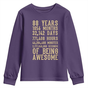 Vintage 88th Birthday Gift Youth Sweatshirt 88 Years Of Being Awesome
