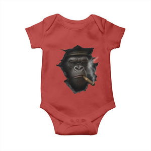 Cool Gorilla With Cigar Baby Onesie Animal Lover Gift TS12 Red Print Your Wear
