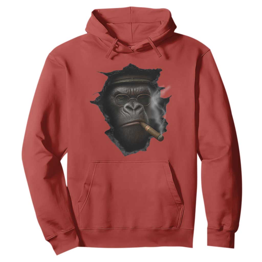 Cool Gorilla With Cigar Hoodie Animal Lover Gift TS12 Red Print Your Wear