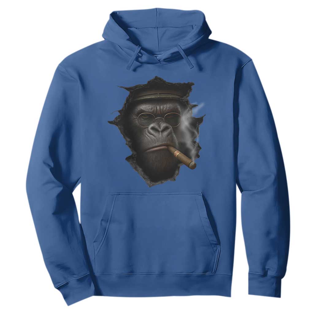 Cool Gorilla With Cigar Hoodie Animal Lover Gift TS12 Royal Blue Print Your Wear