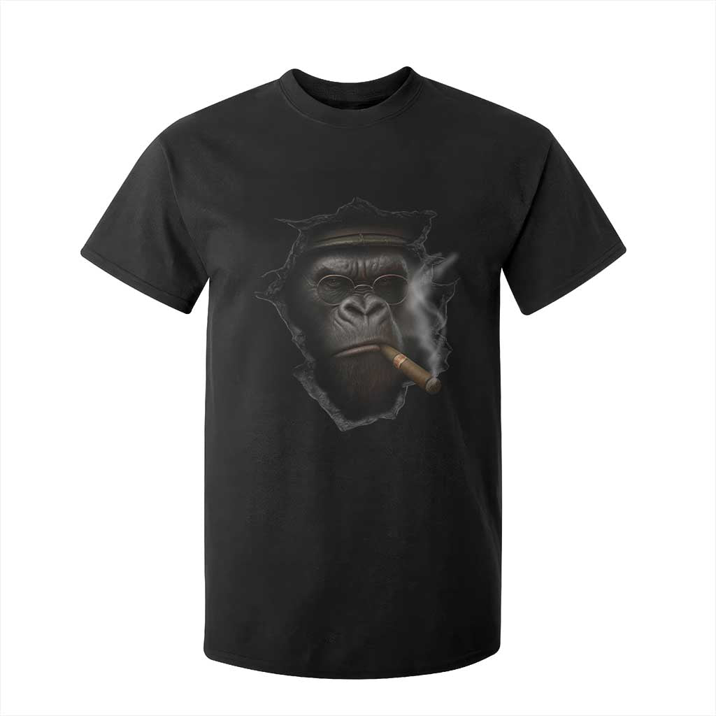 Cool Gorilla With Cigar T Shirt For Kid Animal Lover Gift TS12 Black Print Your Wear